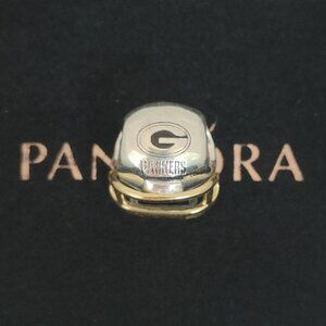 Pandora Green Bay Packers NFL Football Helmet Charm 14K Gold and S925 Silver